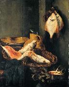 BEYEREN, Abraham van Still-Life with Fish in Basket France oil painting reproduction
